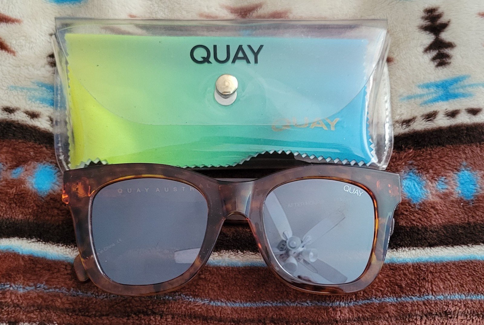 Quay After hours RARE OG Gradient Square Brown Tortoise Sunglasses Oversized NEW
