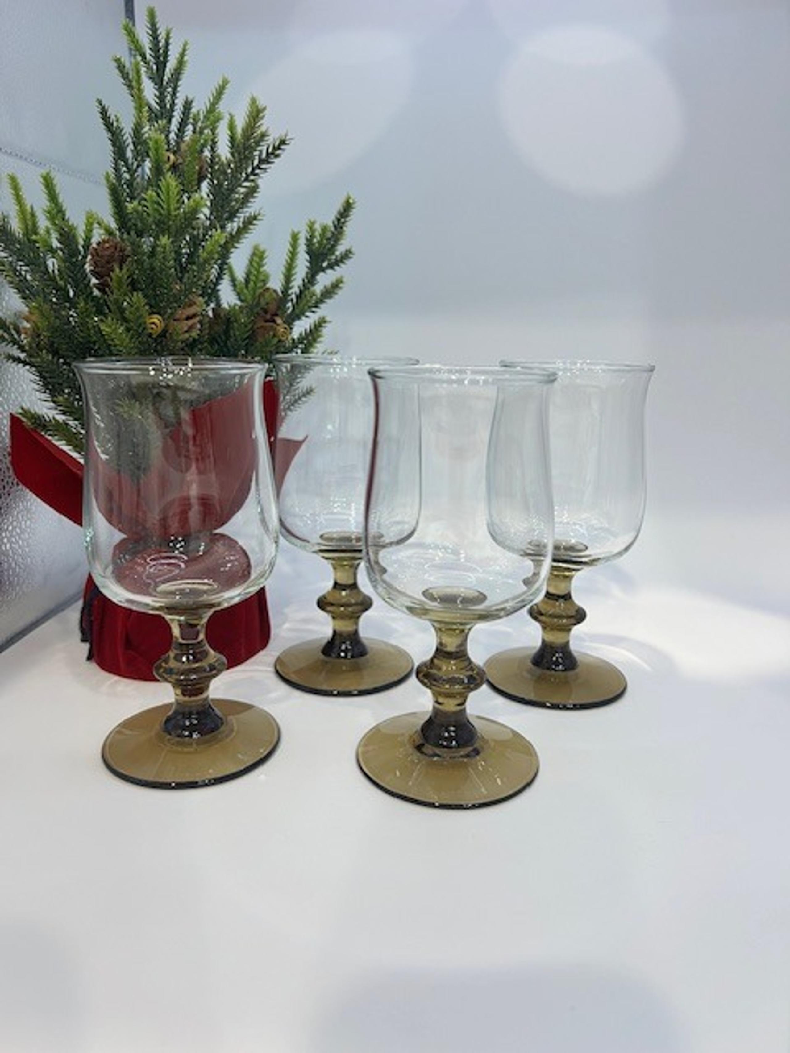Libbey Tulip Brown Wine Glasses