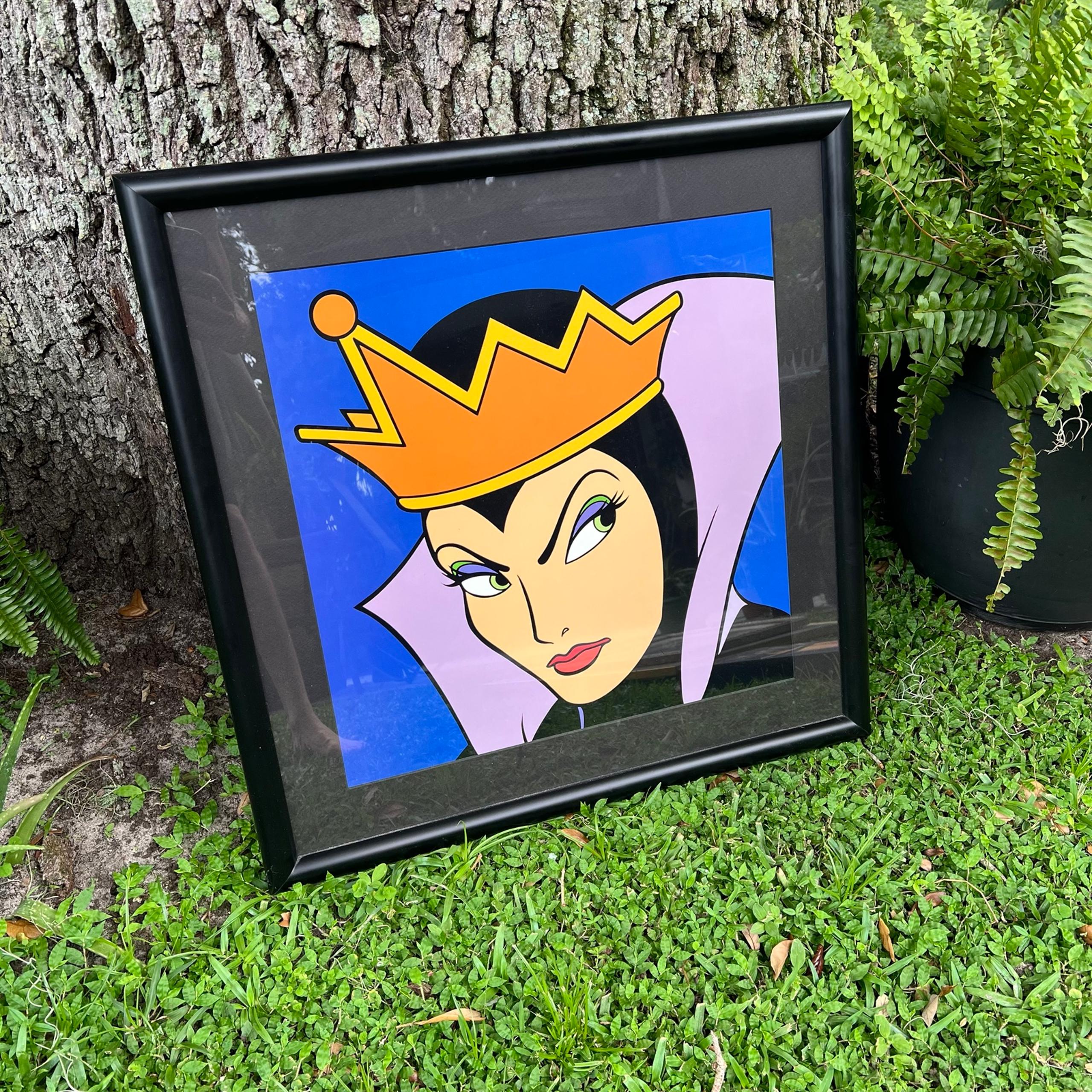 Disney Vintage Evil Queen Villains Pop Art Colorful Bright Framed Art 1990s 90s