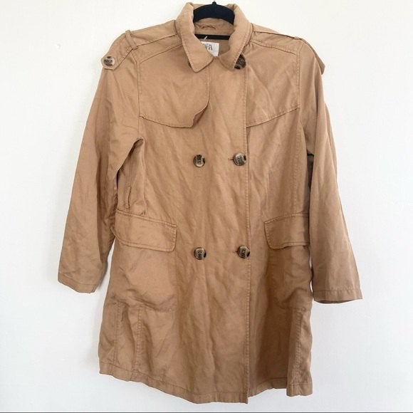 Zara Kids Camel Trench Coat Size 11-12