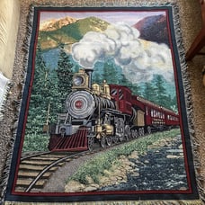 Vintage Train Quilt Blanket