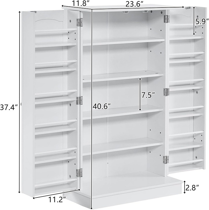 Kitchen Pantry Cabinet,Freestanding Buffet Cupboards Sideboard with 2 Doors