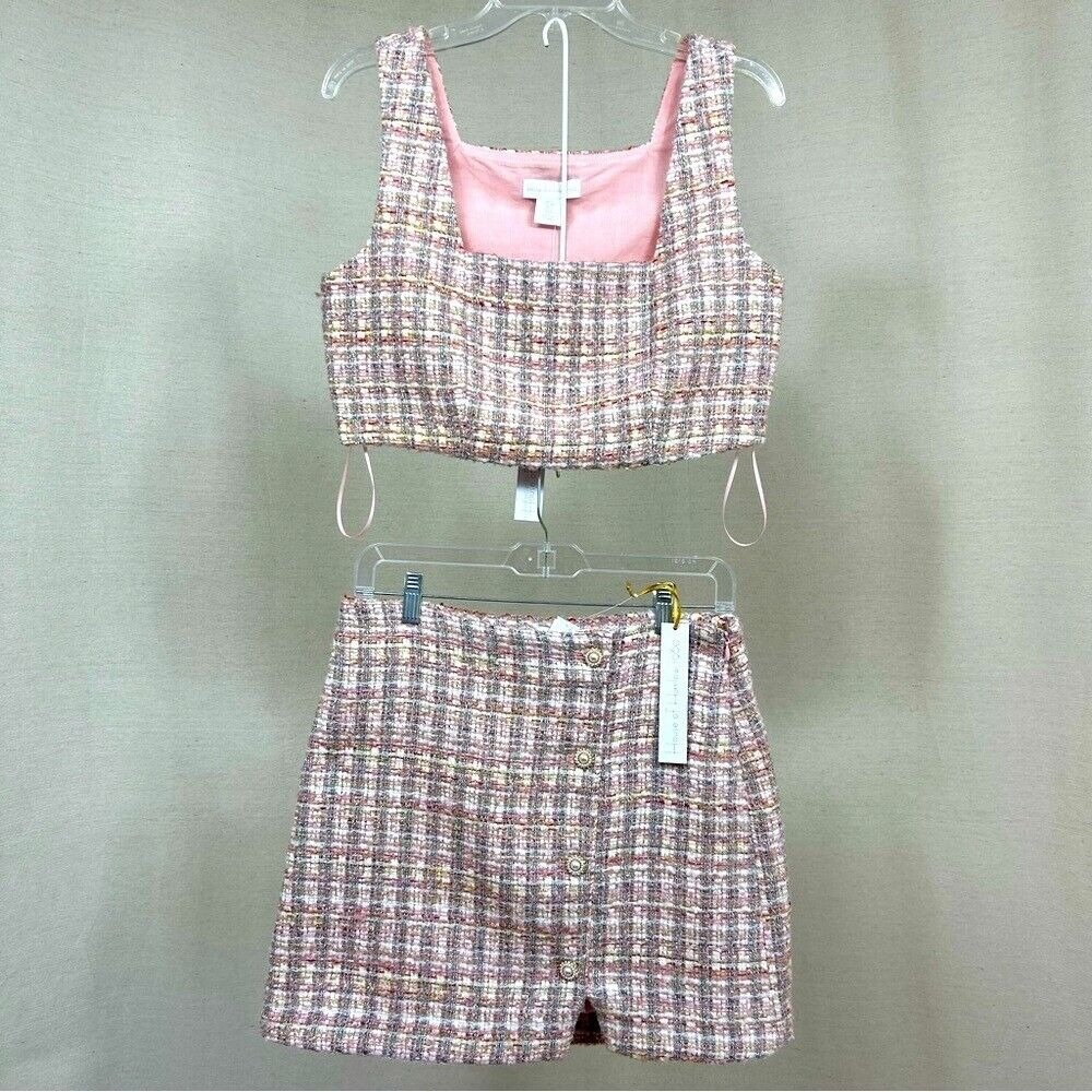 NWT HOUSE OF HARLOW 1960Pixie Dust Tweed 2-Piece Set