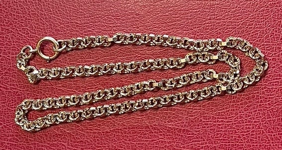 Vintage Gold Filled Chunky Octagon Link Chain Necklace 18” length