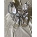 MICHAEL KORS Berkley Glitter Silver Metallic Heels T-Strap Zip - Size 8.5