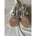 MICHAEL KORS Berkley Glitter Silver Metallic Heels T-Strap Zip - Size 8.5