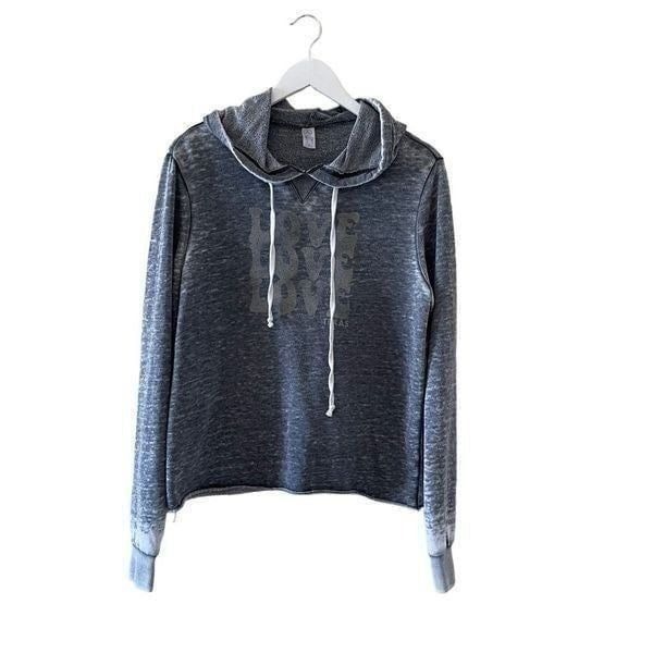 Alternative Apparel Burnout Boxy Hoodie Cotton Blend Sweatshirt SZ S #1268