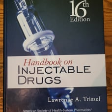 Handbook on Injectable drugs 16th ed. trissel like new