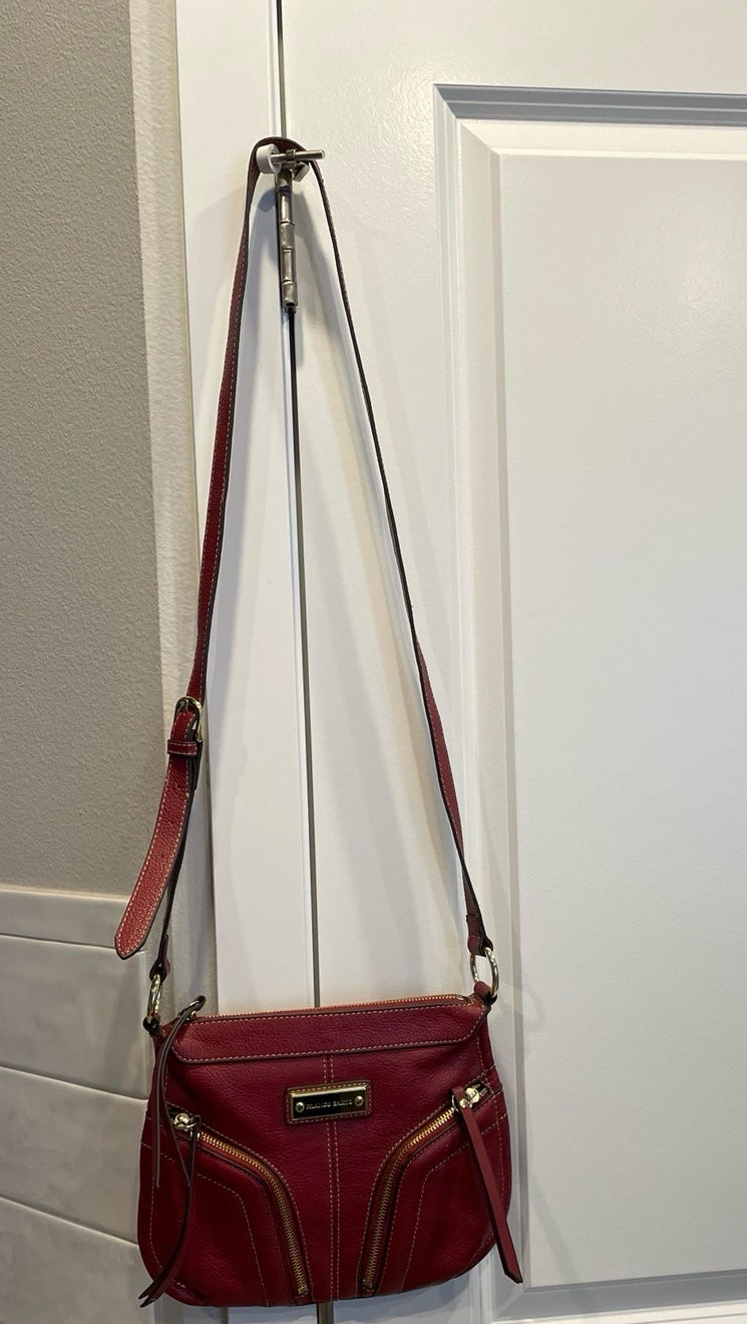 Pebbeled Leather Crossbody in Red - Franco Sarto