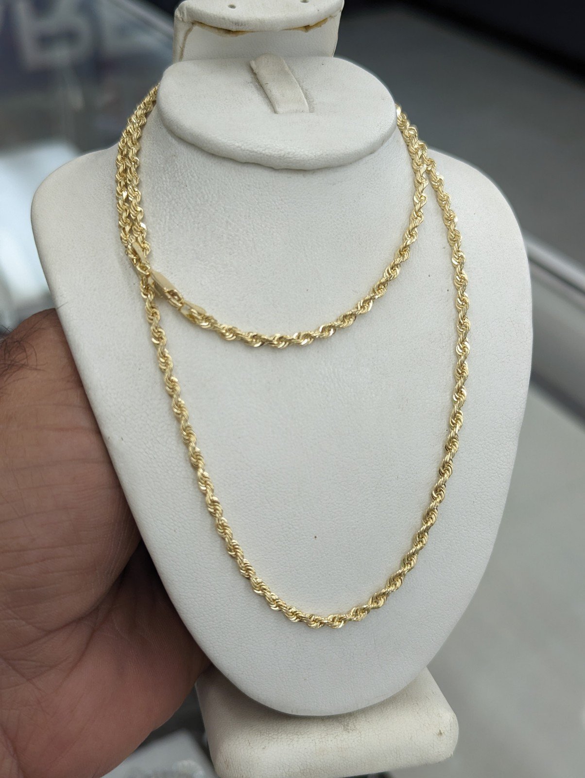 10kt Real Gold Solid Rope Chain 2.8mm 22 inch
