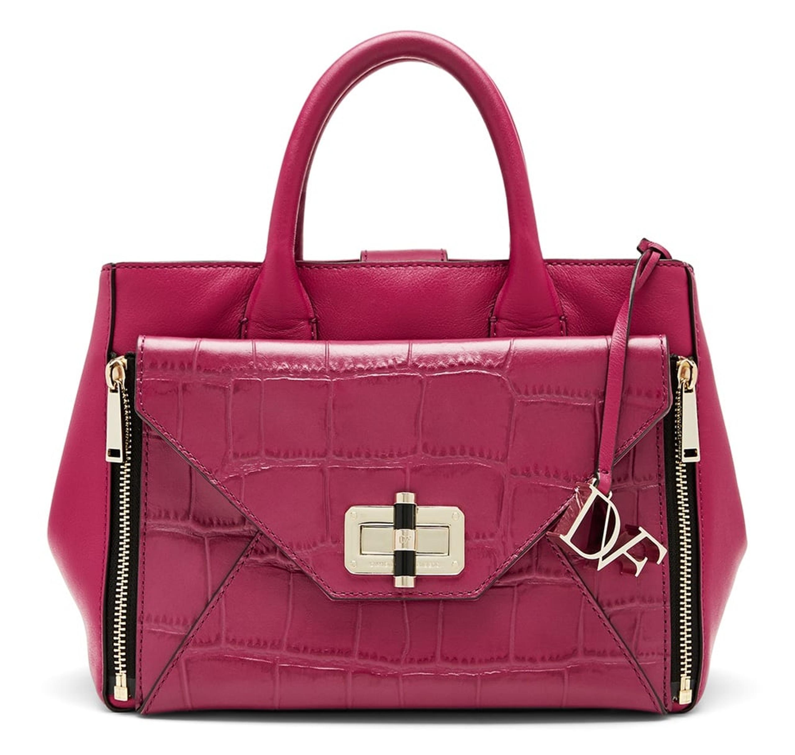 Diane von Furstenberg Secret Agent Tote with Croc-Embossed Zip On Clutch, $398