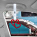 NEW 2PCS DOUBLE LOVE HEART RED JDM TSURIKAWA RING White Handle Strap Drift