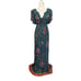 Patrons of Peace Maxi Long Dress Size M Green Floral Gauzy Boho Gypsy Feminine