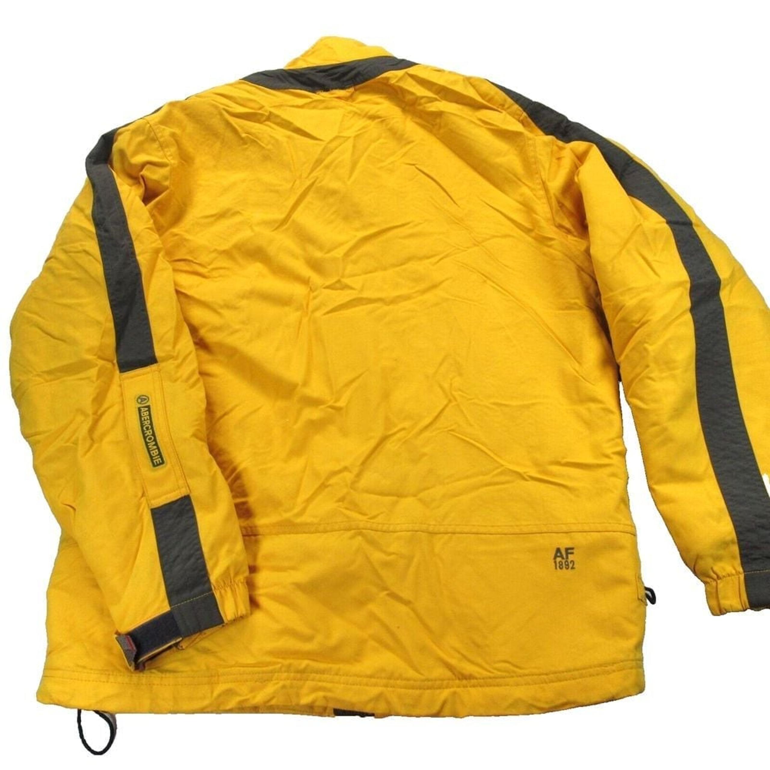 Abercrombie & Fitch Jacket Mens Small Yellow Waterproof Performance Ski Snow Y2K