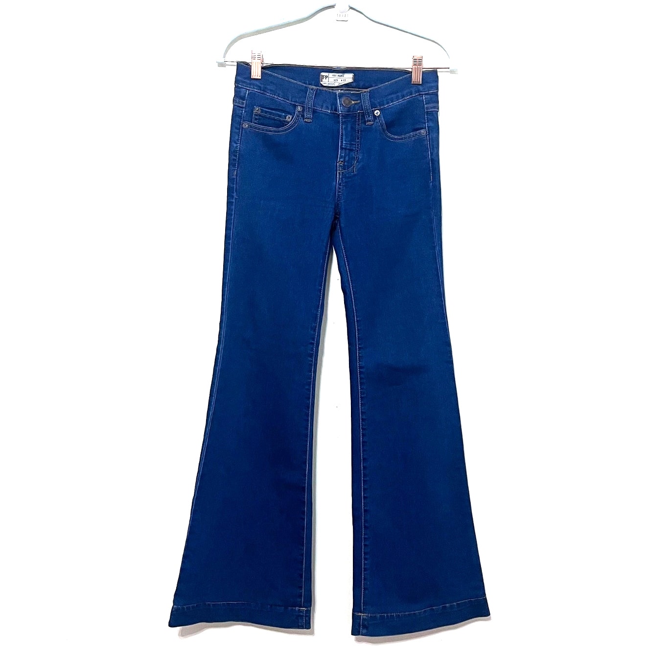 Free People Flare Leg Women Jeans Size 25 Blue Bell Bottom Festival Boho Hippie