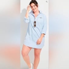 VINEYARD VINES PERFORMANCE Seersucker Harbor Shirt Cover-up Dress - Size 14