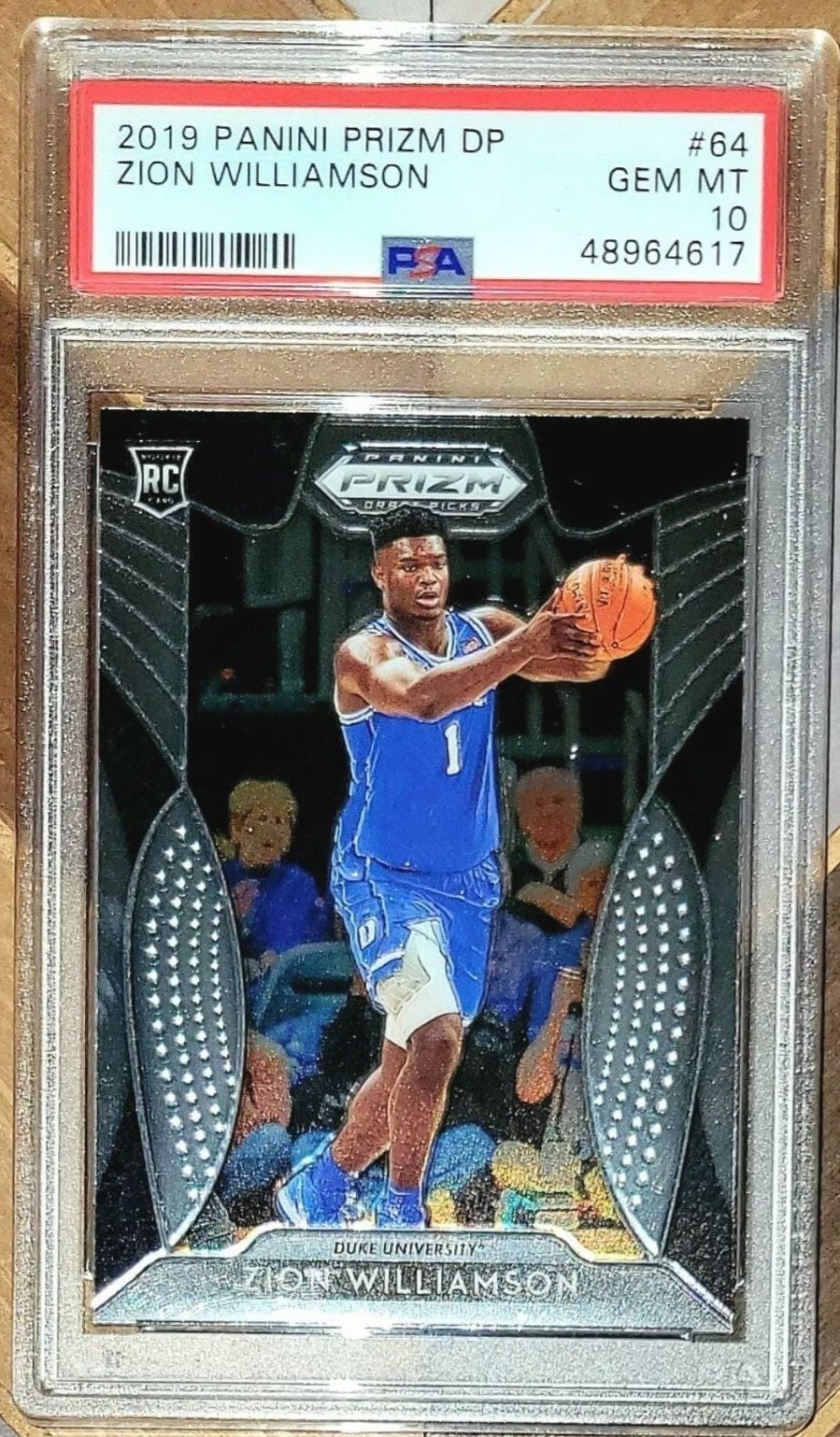 PSA 10 2019 PANINI PRIZM DP ZION WILLIAMSON #64 GEM MINT