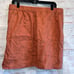 Garnet Hill Skirt Womens 14 Paprika Orange Elastic Waist Pull On Mini Linen