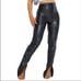 CAVALINI faux leather black pants jeans open below legs size L