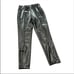 CAVALINI faux leather black pants jeans open below legs size L