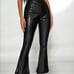 CAVALINI faux leather black pants jeans open below legs size L