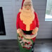 RARE Vtg 1968 Empire Blow Mold Plastic Santa 48 Toy Sack Bag Christmas Light-Up