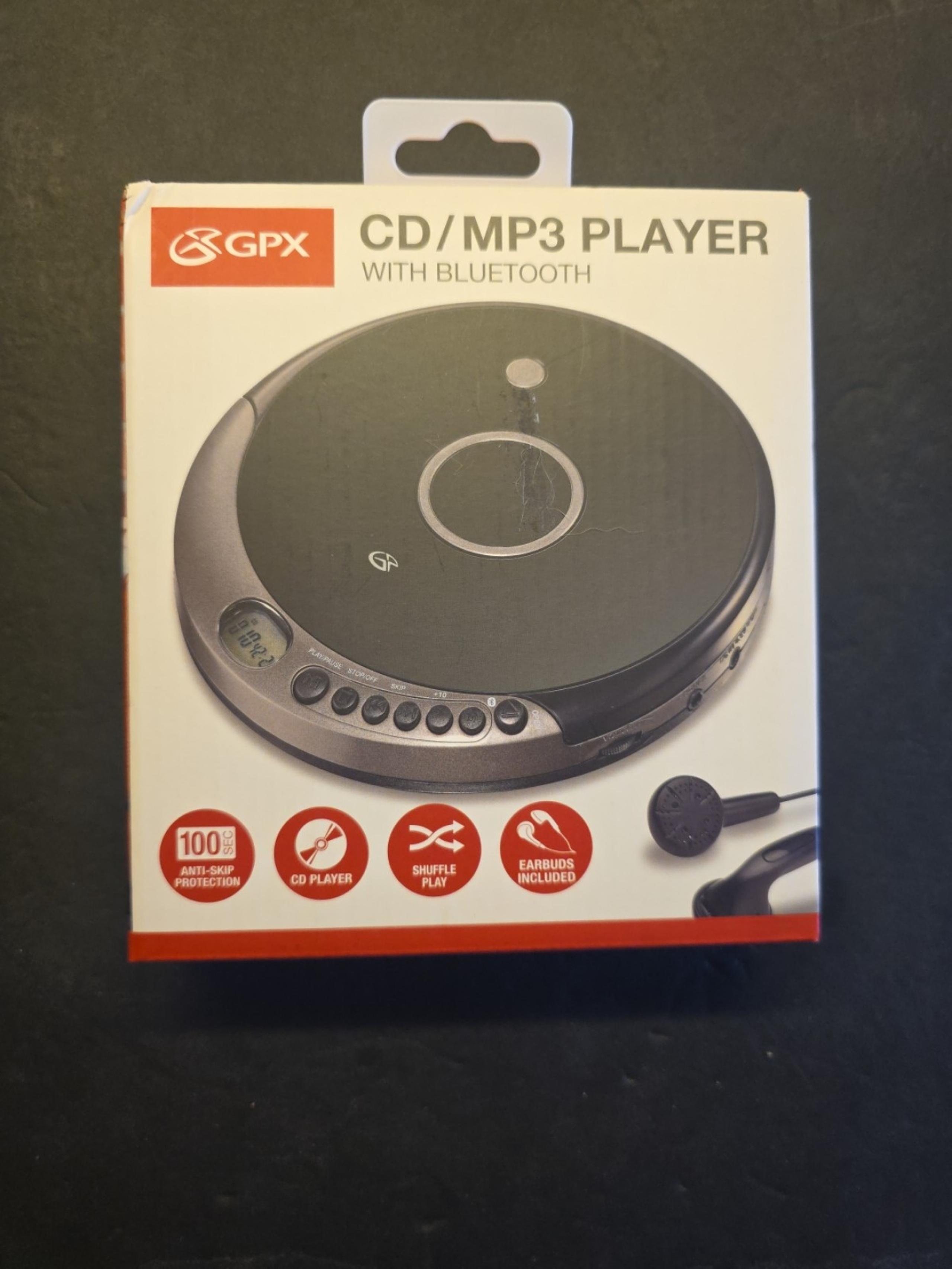 GPX PCB319B Portable CD Player with Bluetooth 100 Sec Antiskip Protection