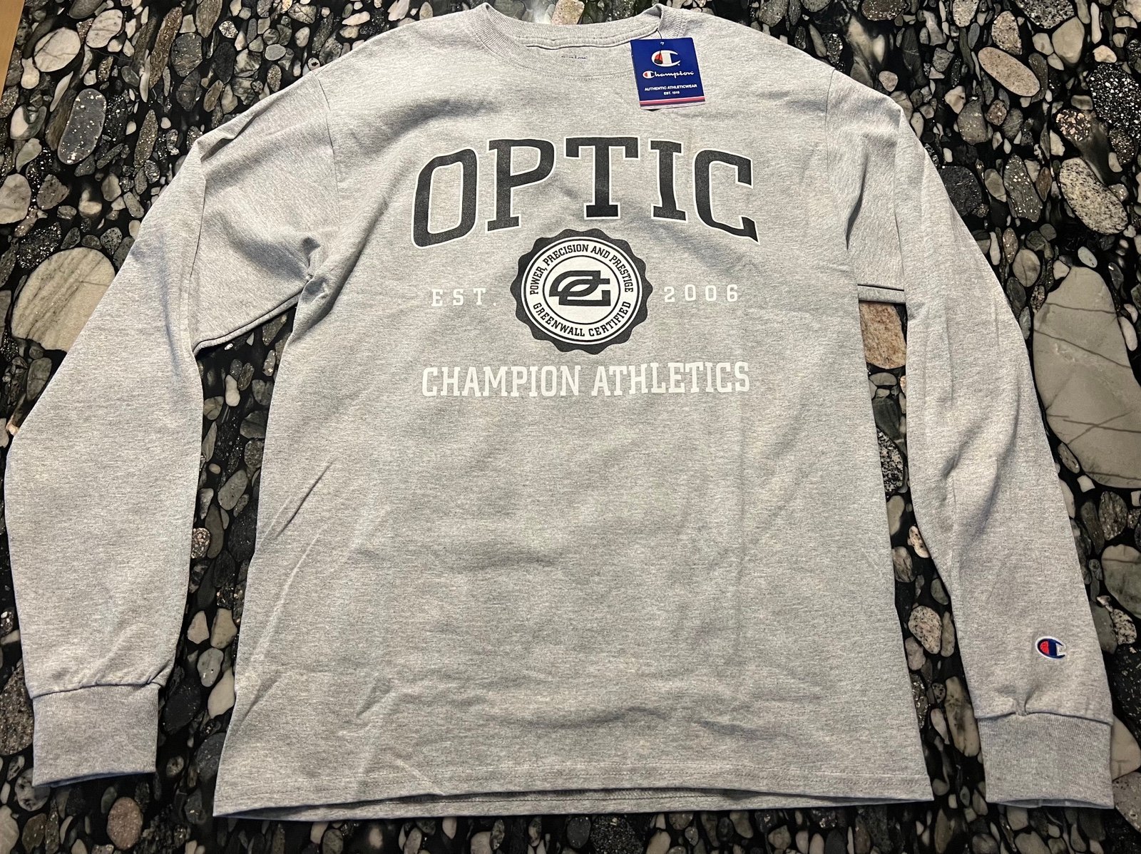 Optic Gaming Champion Long Sleeve Shirt Grey Very Rare Sz M