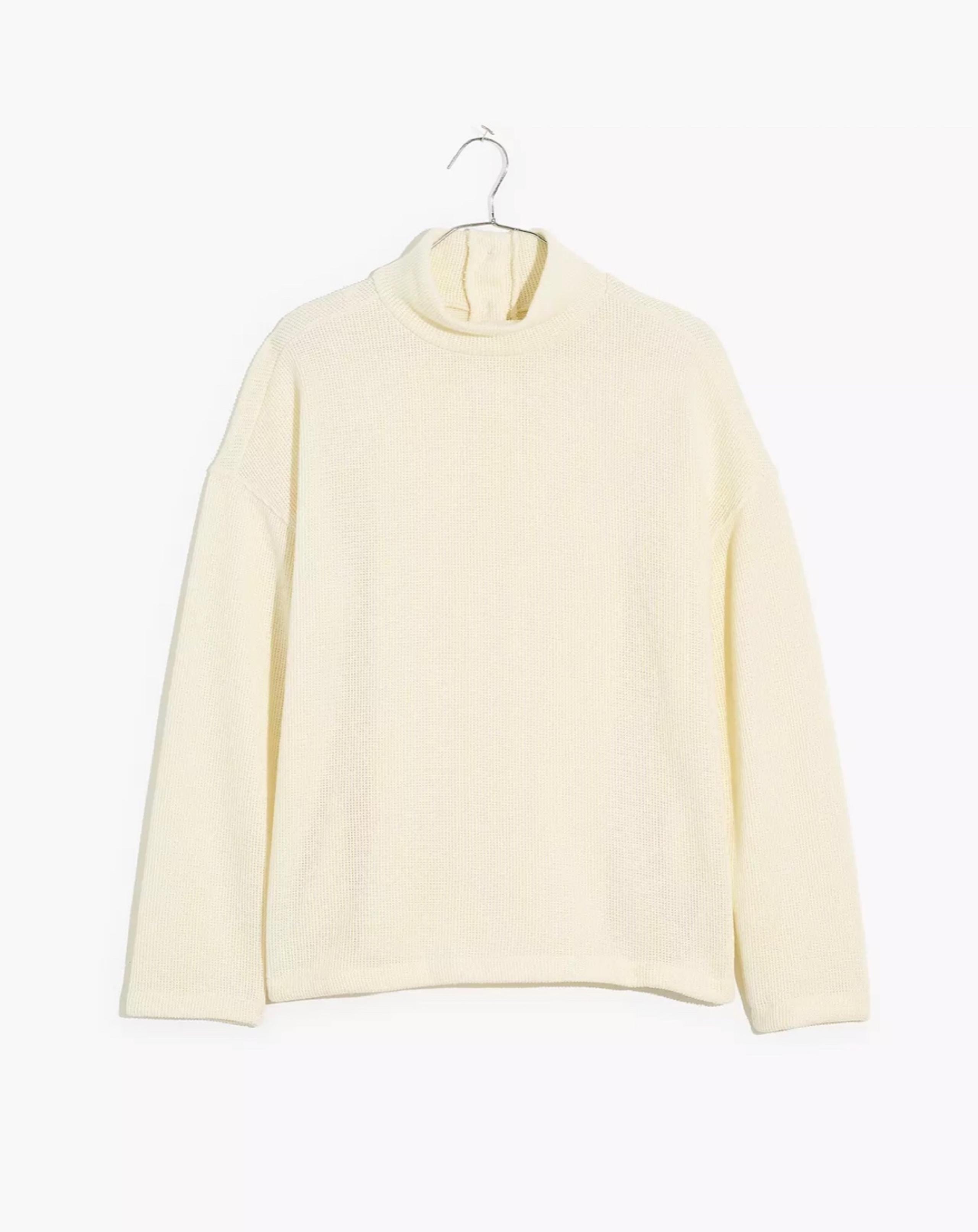 Madewell Mockneck Button Back Top NWOT