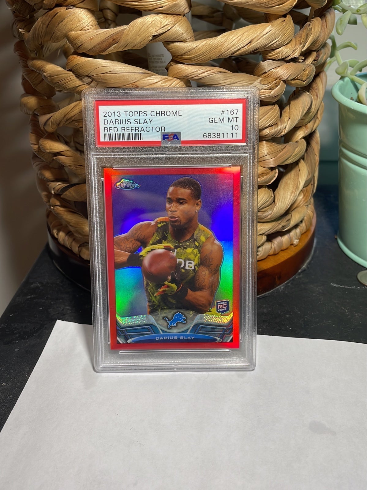 Darius Slay 2013 Topps Chrome Red Refractor /25. PSA 10 Jersey #. POP 1