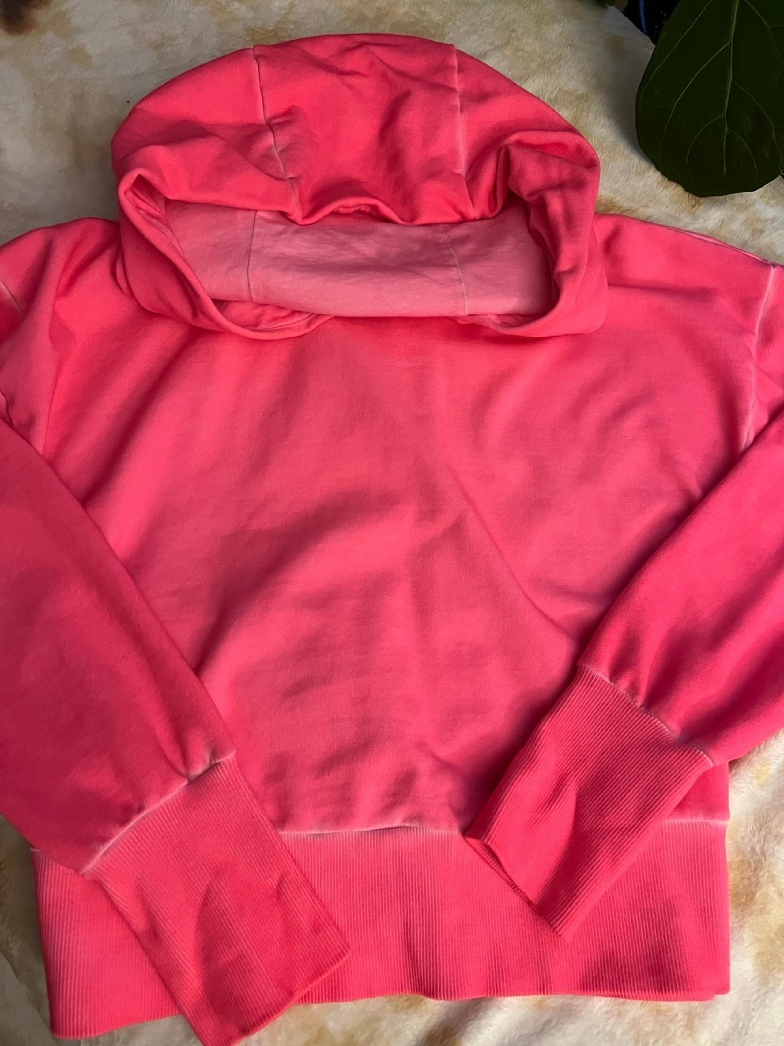 JOY Lab Cropped Hoodie Neon Pink Pullover Hooded Casual - SZ Med
