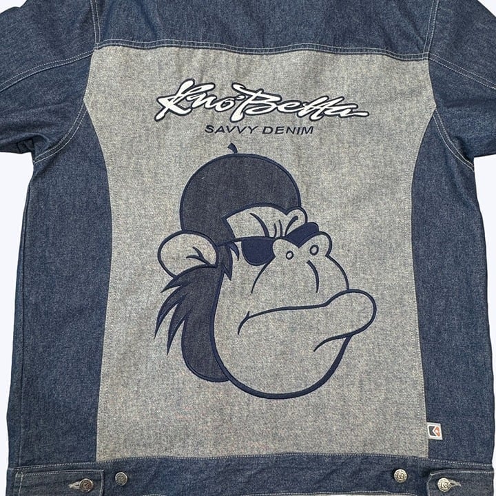 Kno-Betta Savvy Denim Collection Knobetta Jacket Jean Cotton Large L Gorilla