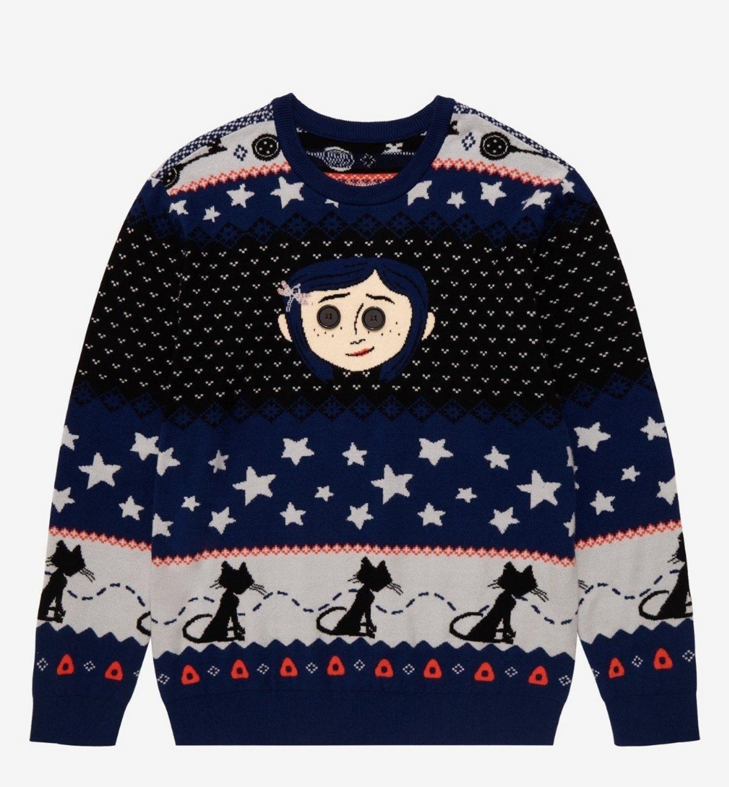 Coraline Icons Holiday Sweater sz SM