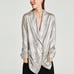 Zara Silver metallic Faux Suede Blazer Dress in xsmall New