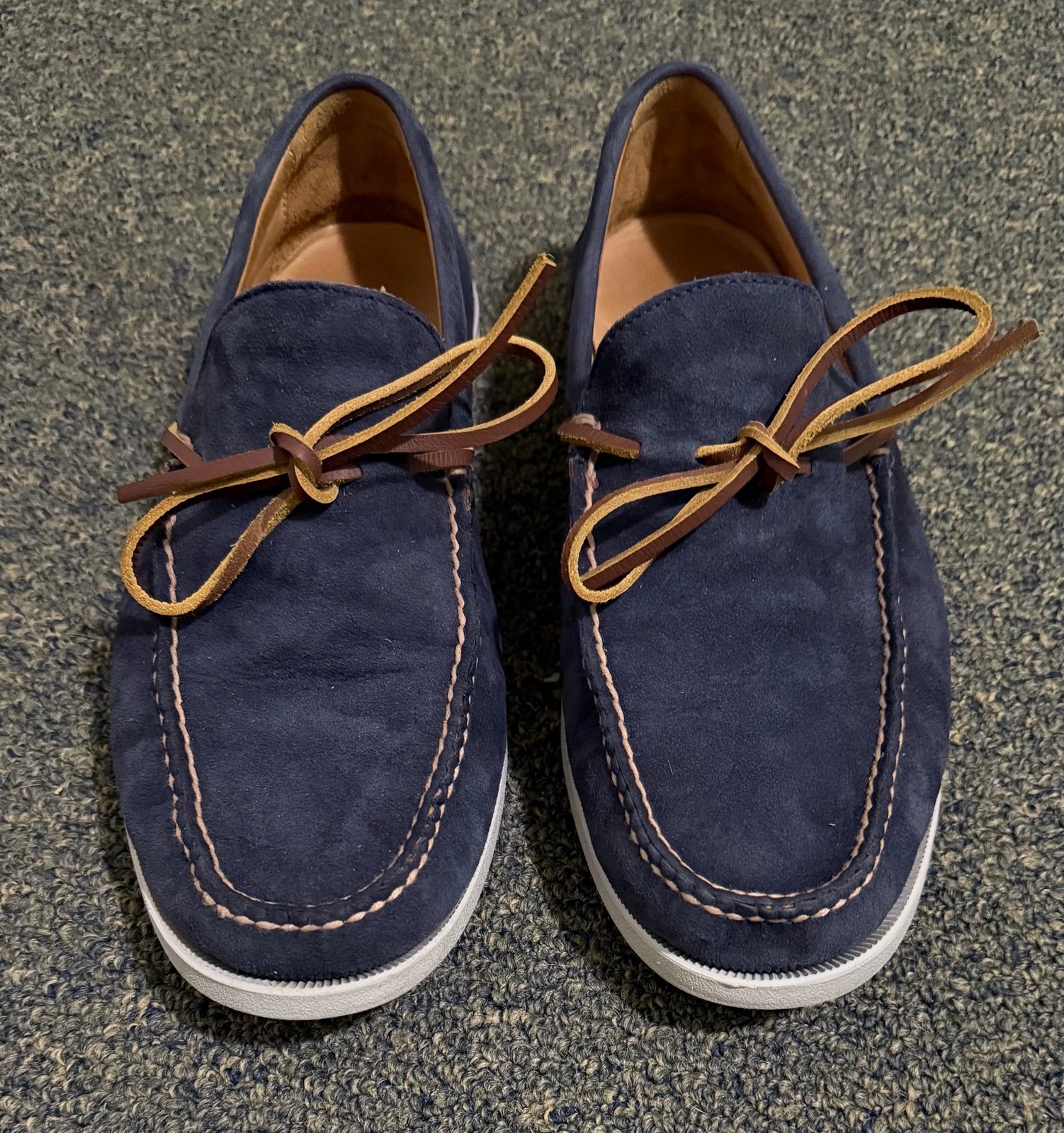 Peter Millar Excursionist Men’s 10 M Blue Leather Boat Loafers Shoes