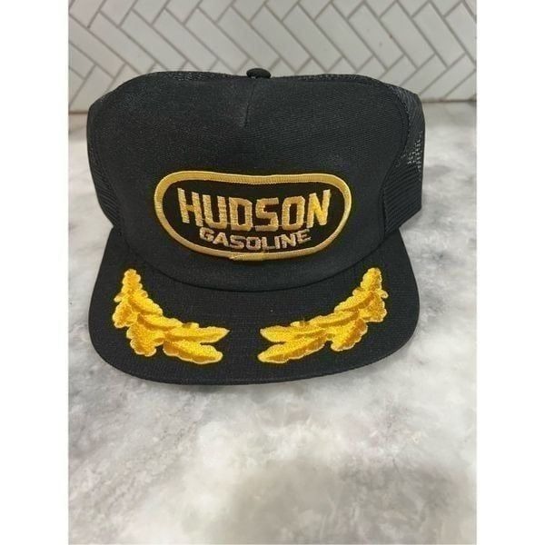 Vintage Hudson Gasoline Scrambled Eggs Gold Leaf Snapback Trucker Patch Hat Cap
