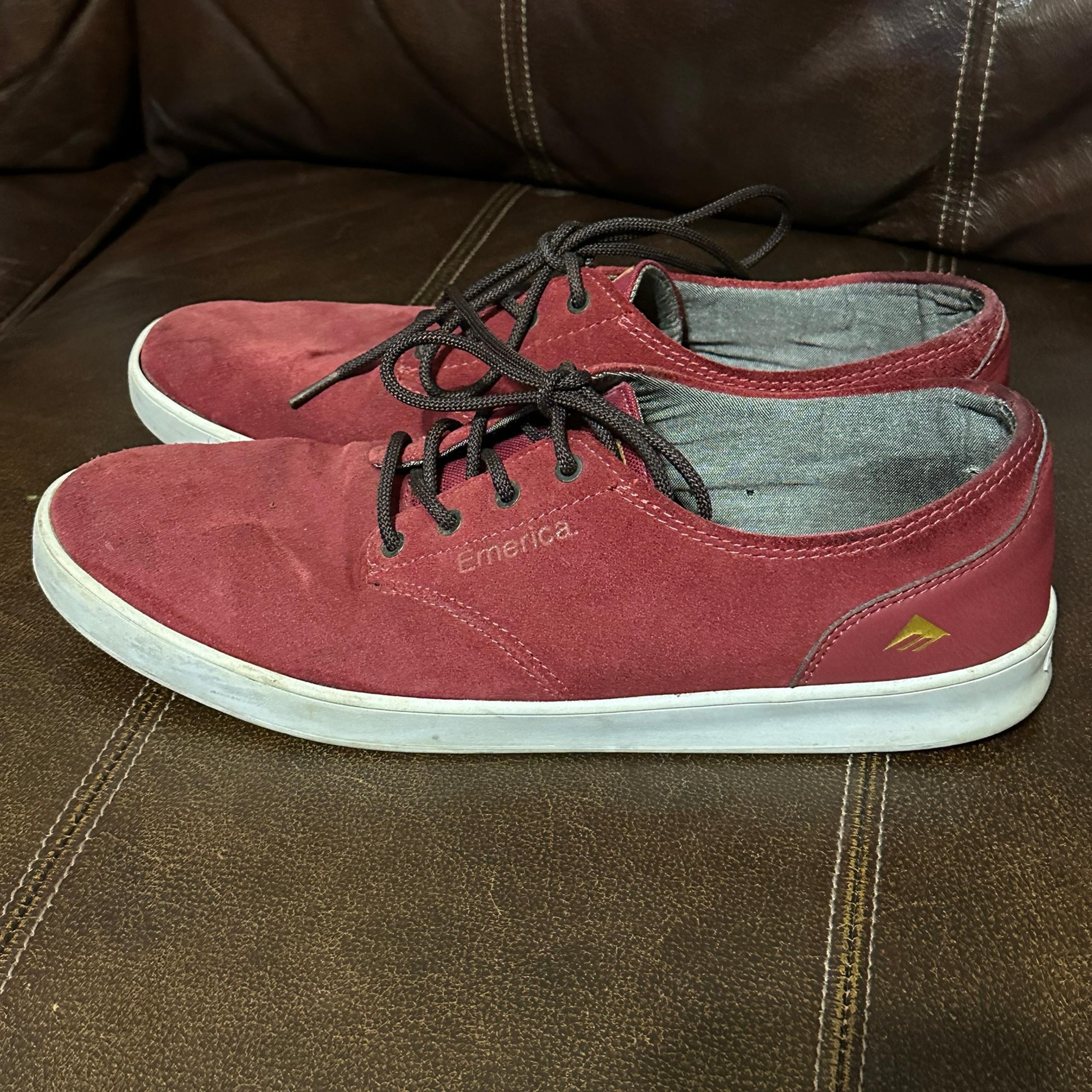 USED emerica leo romero laced skate shoes Mens size 13 burgundy red