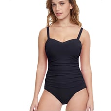 PROFILE BY GOTTEX TUTTI FRUTTI SCOOP NECK SHIRRED ONE PIECE SWIMSUIT sz. 10D