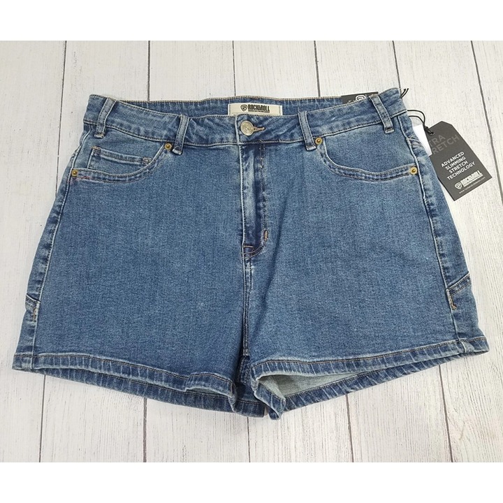 Rock & Roll Denim Red Star Stretch High Rise Shorts Womens Size 32