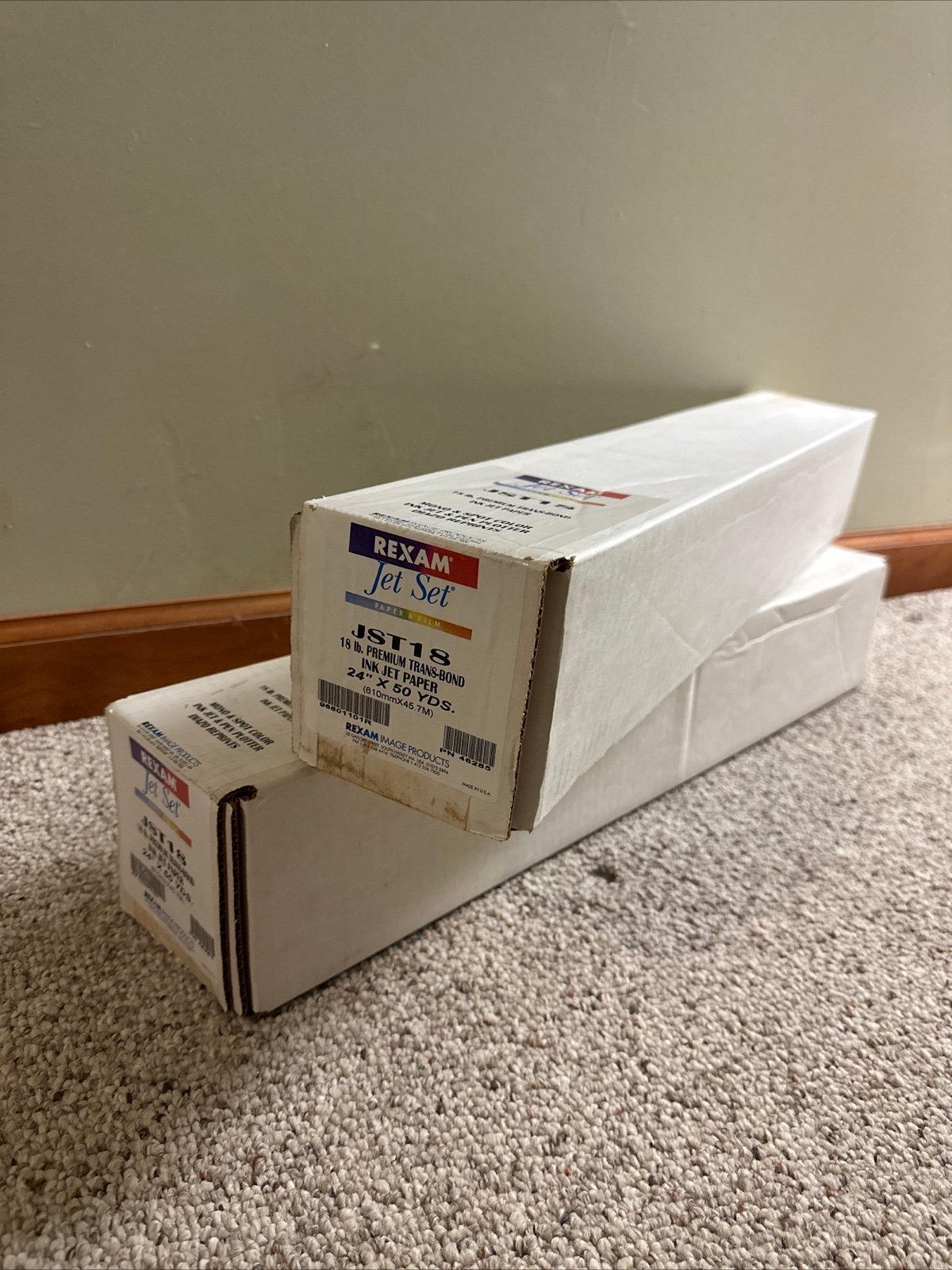 Rexam Jet Set JST18 Premium Trans-Bond Ink Jet Paper (2) Rolls 24”x150’