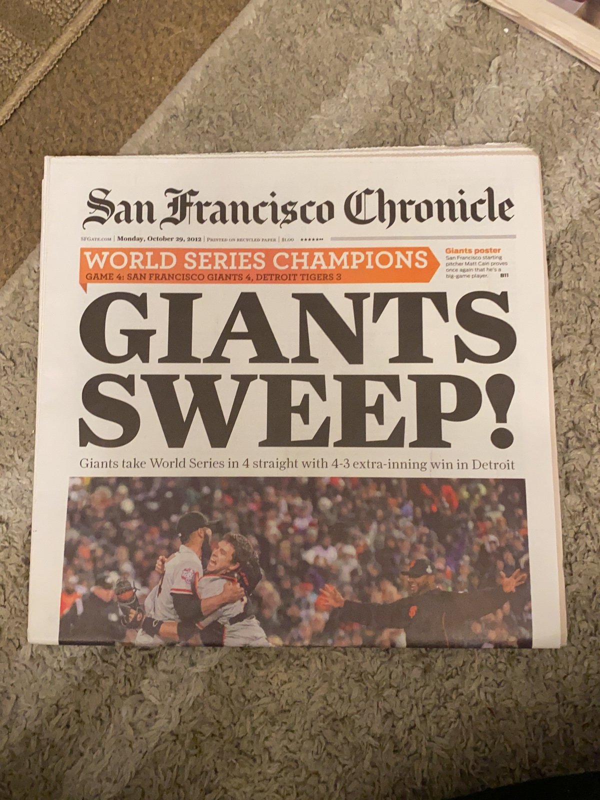 SF Chronicle Giants Sweep