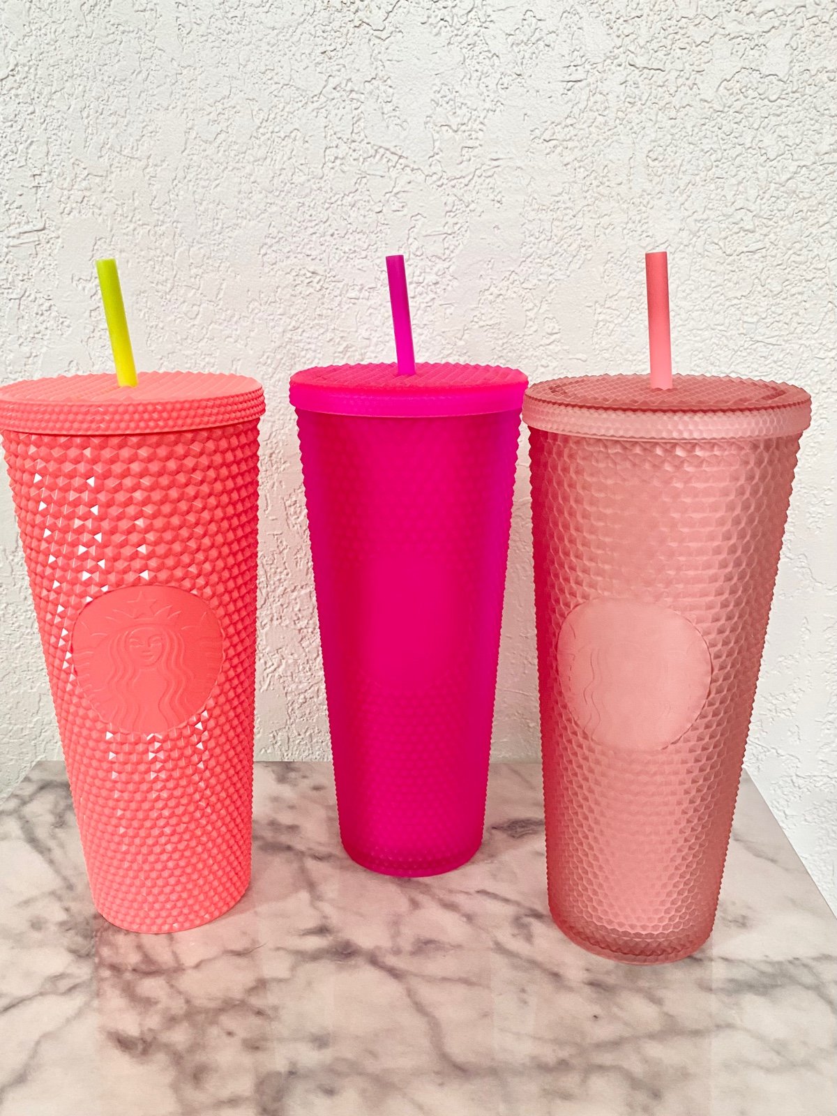 NWT- Starbucks BUNDLE Pink Collection Studded 24oz Tumbler set