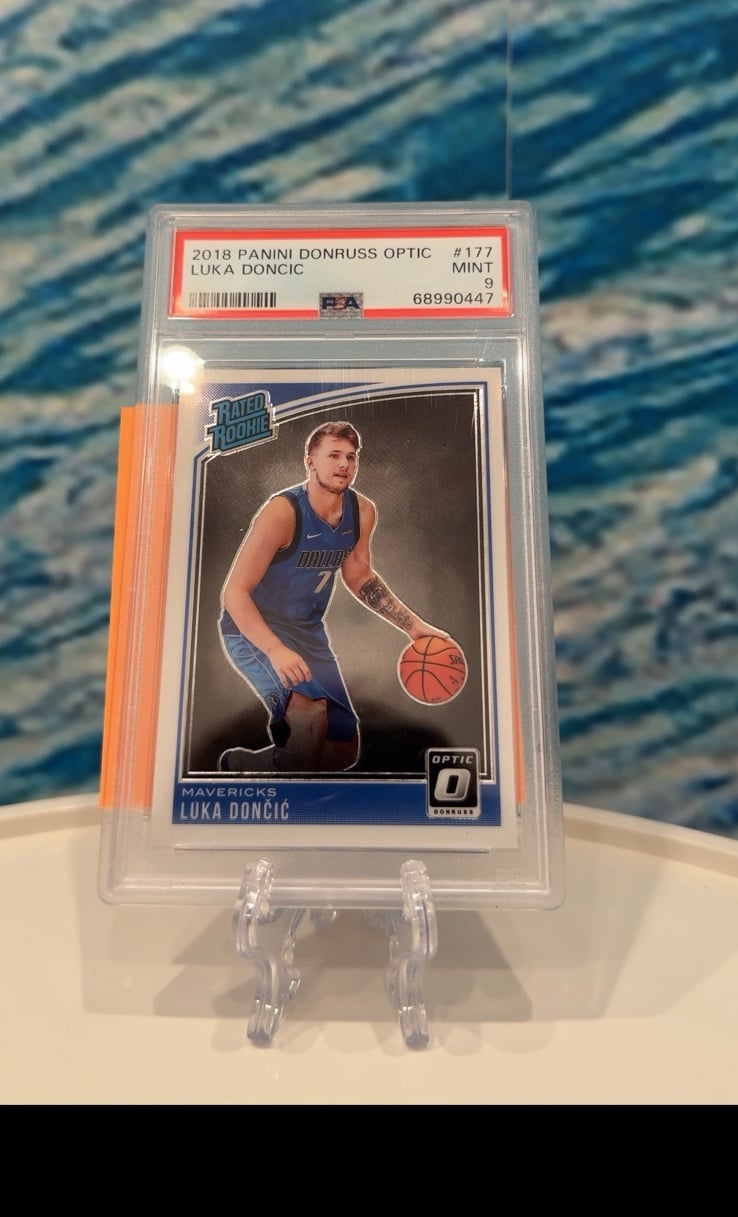 Luka Doncic optic rated rookie psa 9