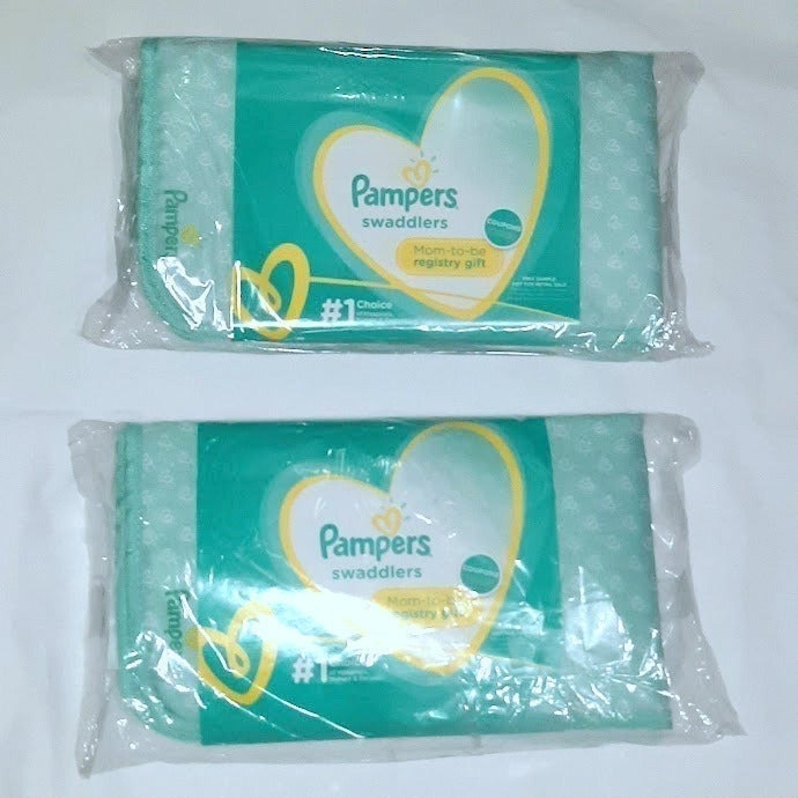 Lot of 2 Pampers Baby Foldable Changing Mat Pad Teal Green & Samples