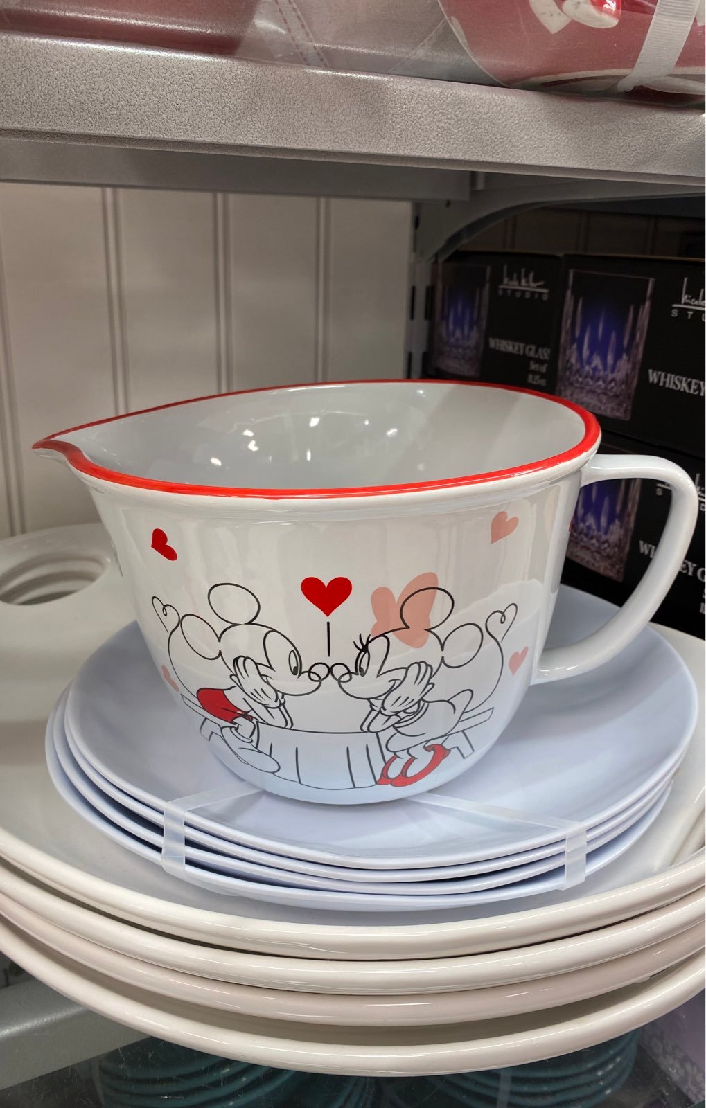 Disney Mickey & Minnie Mouse Mixing Bowl Valentines Day Love Hearts Large New