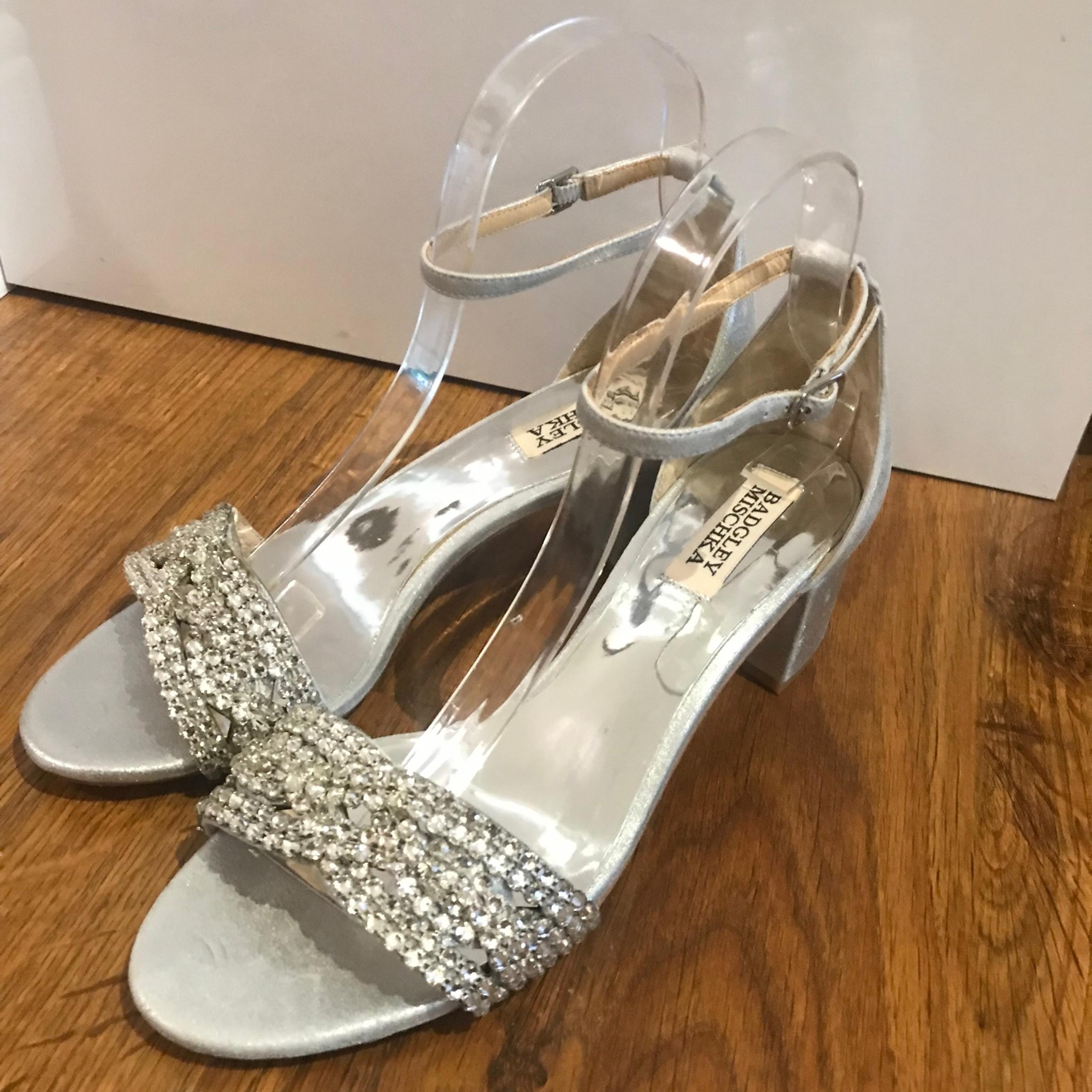 Badgley Mischka silver embellished sandals