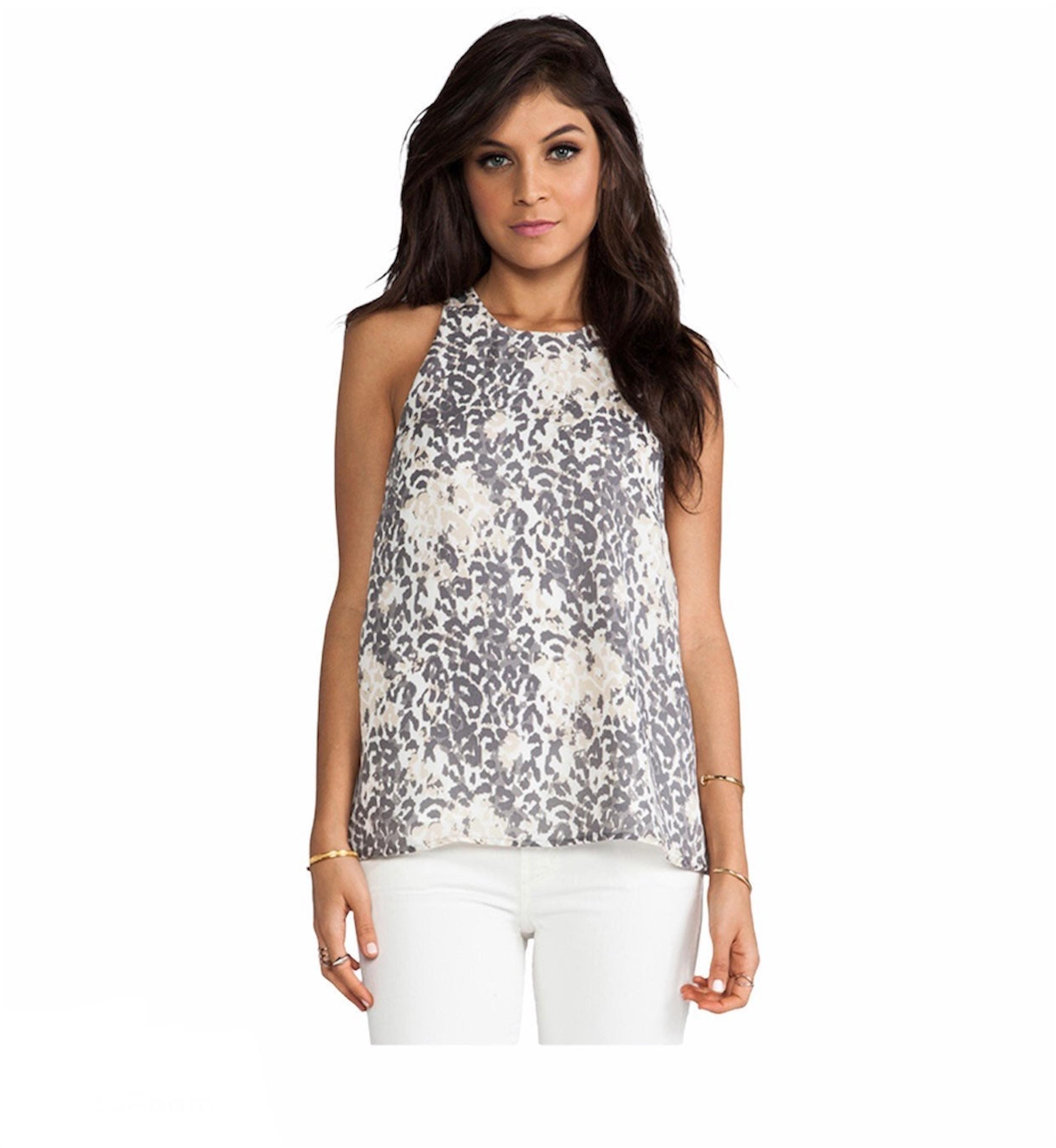 Joie Brighton Leopard Print Silk Tank