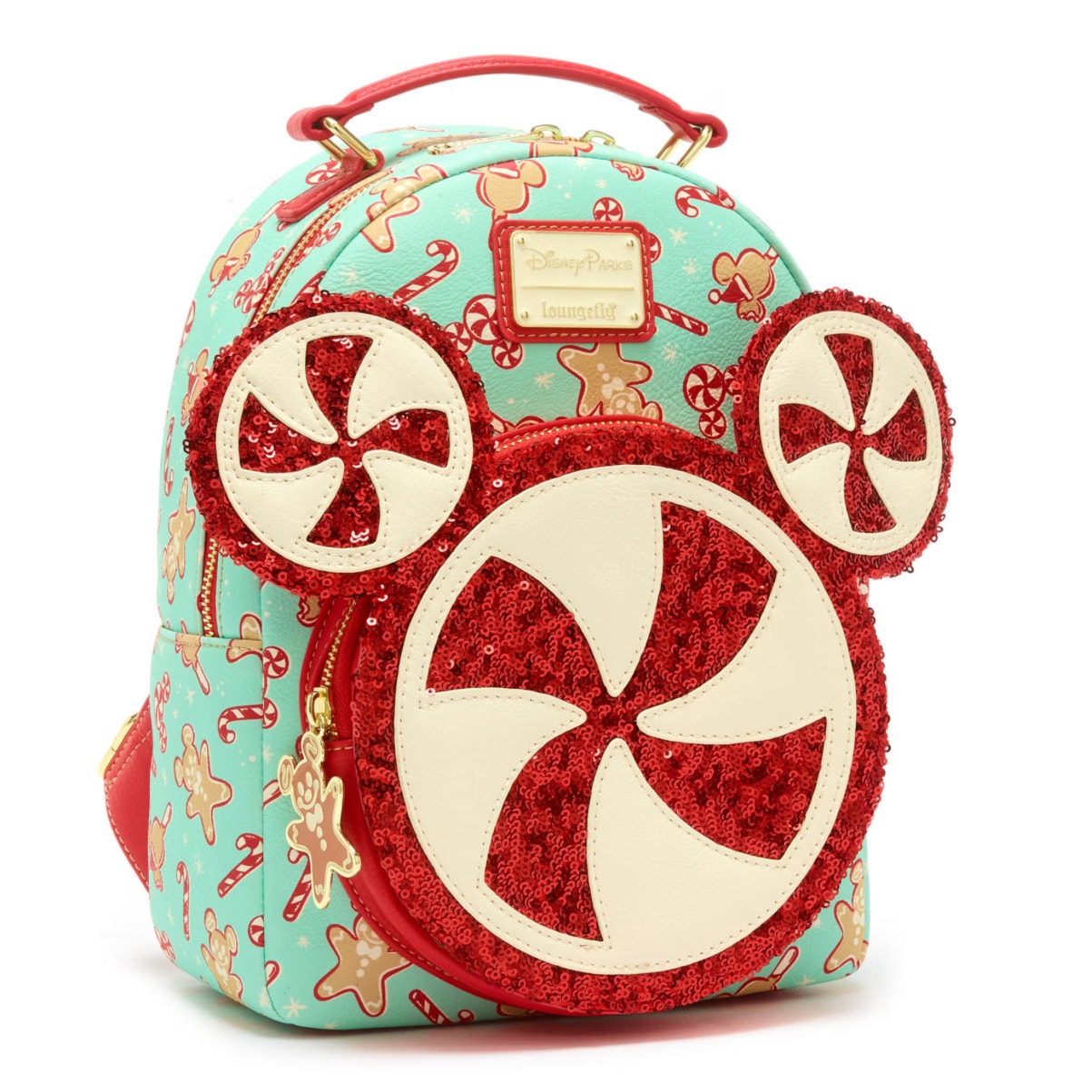 NWOT Disney Parks Loungefly Festive Food Vintage Christmas Candy Cane Backpack