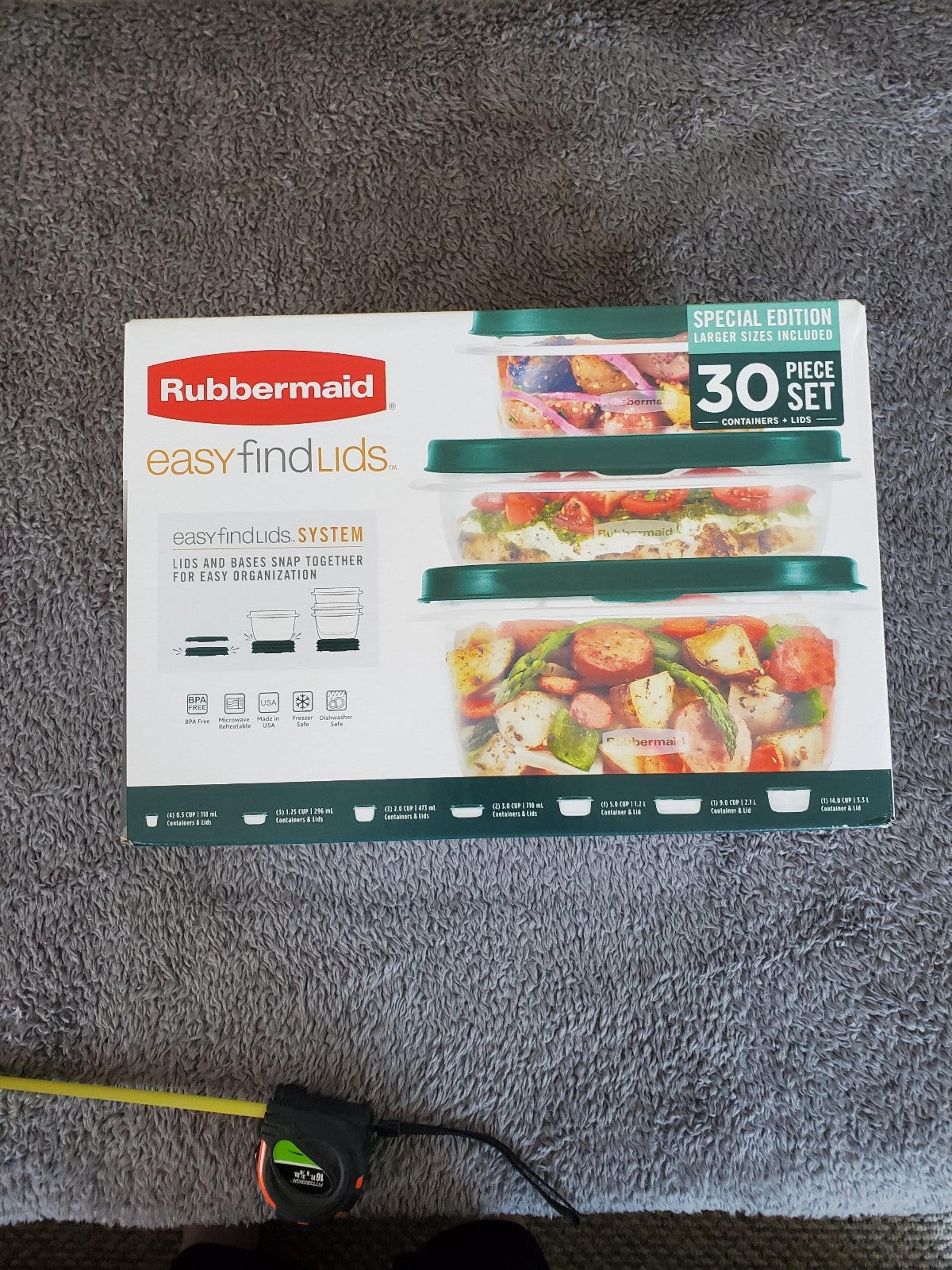 NEW Rubbermaid 30pc Food Storage Container Set with Easy Find Lids Forest Green