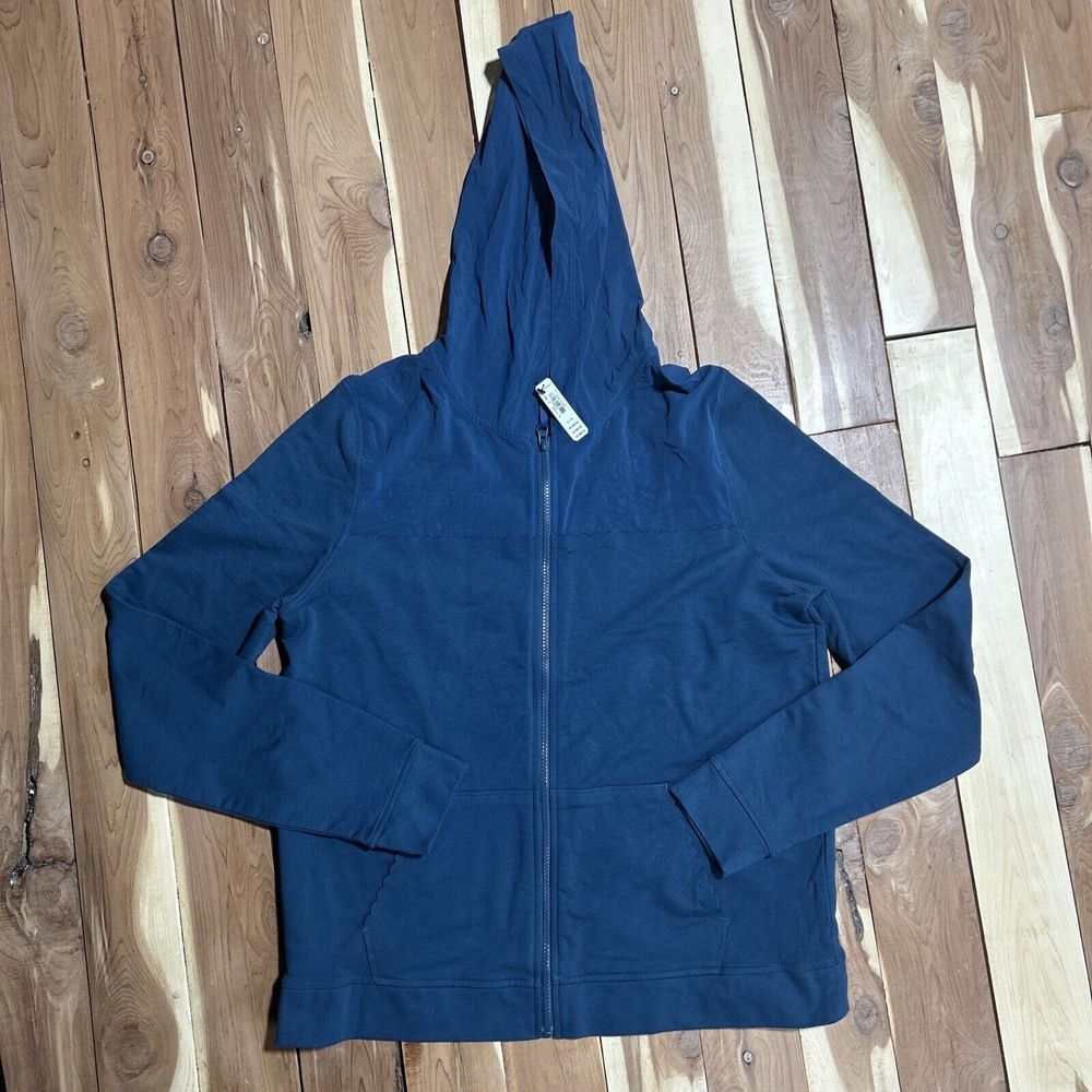 NWT Victoria's Secret Sport Full Zip Hoodie Jacket Mesh & Scalloped Trim Teal L